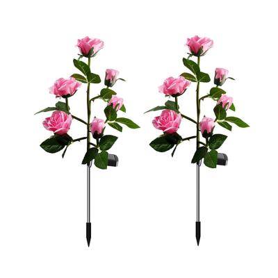 China Hot Selling Rose Lights Outdoor Garden Lights Solar Landscape Path Lights for sale