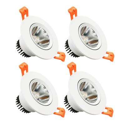 China Modern Directional 4-Pack 5W COB Mount Cutout 2.5in (65mm) Dimmalbe 60 Recessed Beam Angle CRI>80 396LM 4000K-4500K Natural White Dow for sale