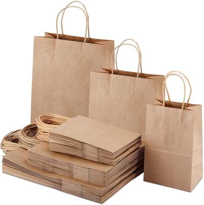 China Recycled Materials Wholesale Papel Brown Bolsa Paper Bag With Handles Kraft Paper Bag Takeaway for sale