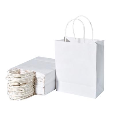 China Recycled Materials Personalized White Paper Bags Kraft Paper Handle Bags for sale