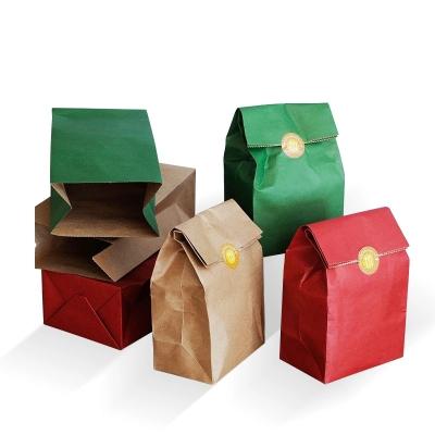 China Food Grade Biodegradable Logo Print Takeaway Kraft Paper Material Customized Bag for sale