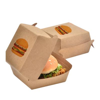 China Recyclable Eco Friendly Kraft Paper Hamburger Boxes To Go Customized Hamburger Boxes For Parties for sale