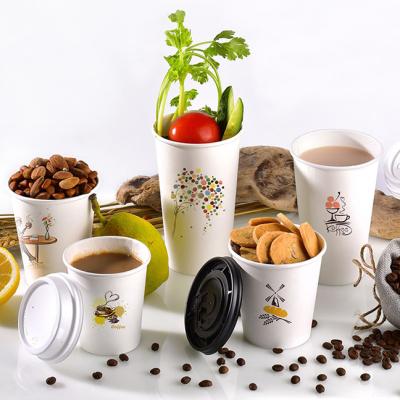 China China Largest Manufacturer Recyclable Disposable Hot 8oz PLA Coffee Paper Cups With Logo Paper Coffee for sale