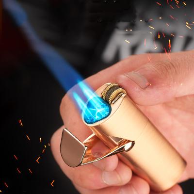 China Windproof Gas Lighter Triple Torch Lighter Reactors Flame Torch Lighter With Cigar Cutter for sale