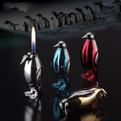 China Handy Gas Lighter Chic Lighters Penguin Open Flame Lighter With Adjustable Flame for sale