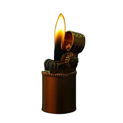 China Portable Creative Small Fat Small Sand Head Chain Wheel Personalized Inflatable Open Fire Lighter. for sale