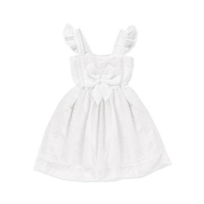 China Fly Ruffled Suspender Kid Girls Dress White Dress Toddler Girl Causal Fly Ruffled Suspender Tulle Dress Sleeveless Layer for sale