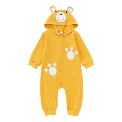 China Long Sleeves Baby Boy Clothes Infant Sports Sweatshirt Winter Boys Hooded Jumpsuits Long Sleeves Back Hooded Jumpsuits Yellow 3-6 Months for sale