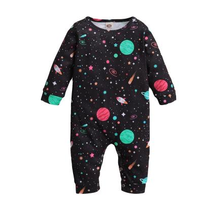 China Long Sleeves Catpapa Baby Boy Winter Clothes 0 Months Baby Boys Casual Overalls 3 Months Baby Boys Long Sleeve Cardboard Planet Universe Prints for sale