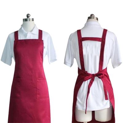 China High Quality Apron Food/Beverage Cobbler Double Side Apron With Pocket Logo Printing Custom Aprons With Two Pockets With Brand Logo for sale