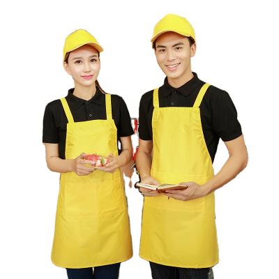 China Drink/food/fruit shop supermarket apron custom print brand logo for cutting /cleaning /cooking apron for men&women for sale