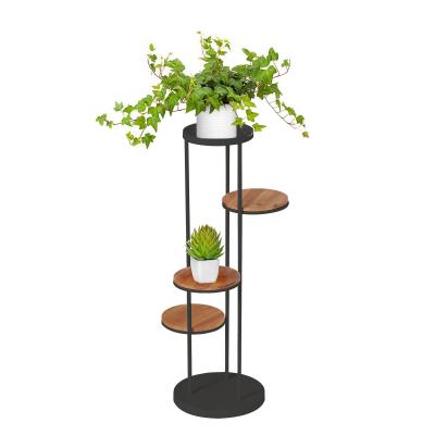 China Custom size welcome! 3 Tiers Tall Corner Plant Stand Teak Wood Furniture Plant Stands Indoor House Plant Stand for sale