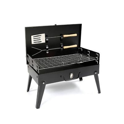 China Adjustable Height Adjustable Height Folding Charcoal Barbecue Grill With Wind Shield for sale