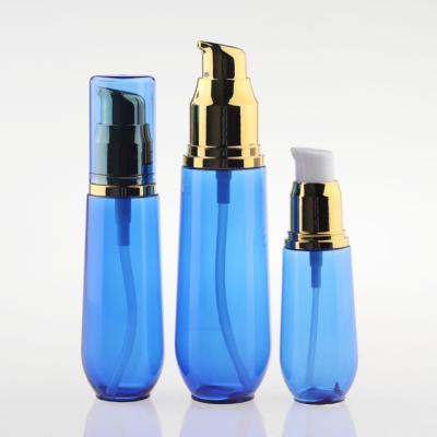 China BEAUTY Lotion Bottle 30ml 60ml 100ml High Quality Dark Blue Plastic Cosmetic Luxury Cream Bottle PACKAGING for sale