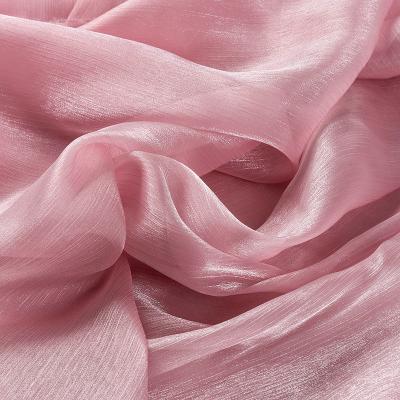 China Organza Fabric Viable High Quality Cationic Polyester Crepe Instant Crinkle Fabric for sale