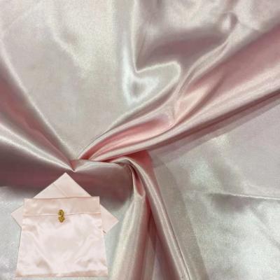 China Stain Repellent Various Colors100% Polyester Satin Multifunction Fabric For Gift Bag for sale