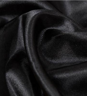 China Waterproof Recycled Pet Polyester 75D*75D Satin Fabric For Ceiling Drapery Satin And Women Dress for sale