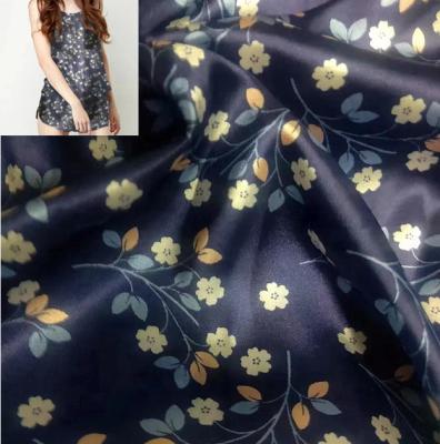 China Waterproof Digital Printing Bright Stretch Satin Fabric For Women Suit Blouse for sale