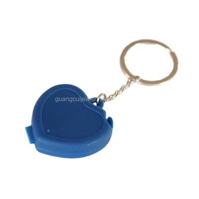 China Wholesale Custom Wholesale Plastic Red White Blue Plastic Key Ring Pill Box Pill Box Heart 2022 Key Chain for sale