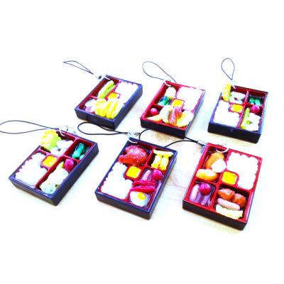 China Plastic Japanese Lunch Box Fast Food Keychain Gift Fashion Bento Key Chain for sale