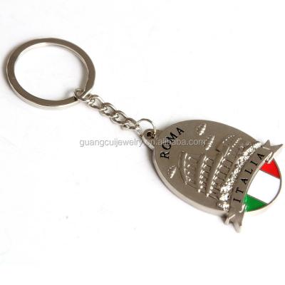China Wholesale Custom Souvenir New Arrival Roma Italia Metal Key Chain Tourist Key Chain for sale