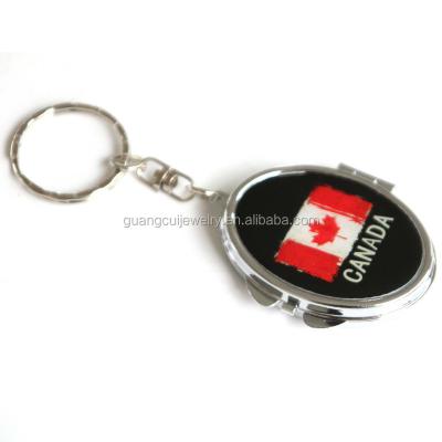 China Souvenir New Arrival Canada Logo Mirror Key Chain Wholesale Custom Tourist Souvenir Personalized Keychain for sale