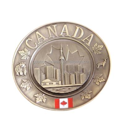 China Europe Canada Tourism Souvenirs Vintage Decorative Metal Plates for sale