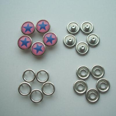 China Colorful Nickel Free Painted Metal Five Fork Ring Snaps for sale