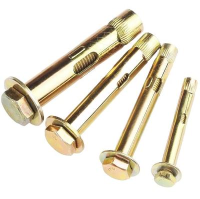 China Steel Yellow Galvanized Hex Head Sleeve Anchors for sale