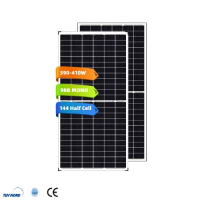 China solar bifacial panel, 9BB solar power panel 400w, 144 half cell monocrystalline solar panels M6-Qu-9 for sale