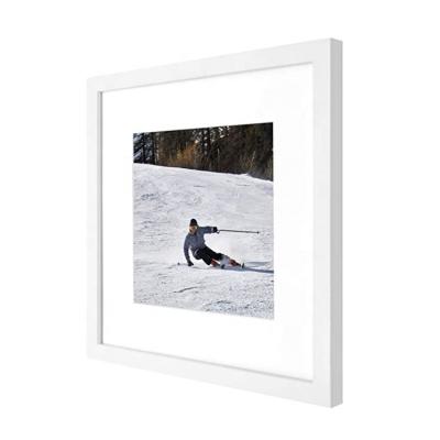 China Wall Frame Decoration Modern Simple Square Display White Wood Photo Frame for sale