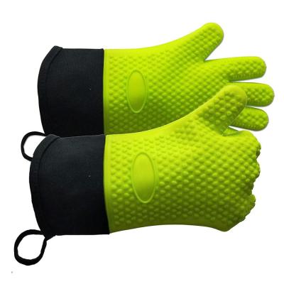 China Best Selling Eco-Friendly USSE Kitchen 5 Fingers GRILL Silicone Gloves With Cotton Lining For Cooking for sale