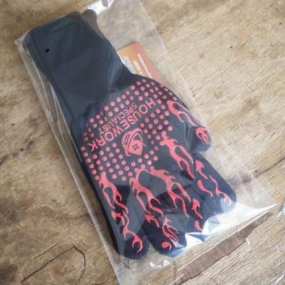 China Modern USSE BBQ Grilling Cooking Glove , Silicone 932F Long Extreme Heat Resistant Glove for sale