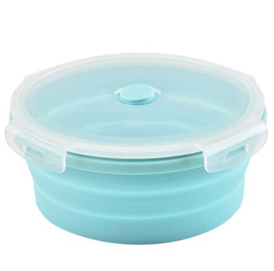 China Viable Collapsible Silicone Round Food Bowl , Silicone Food Storage Containers for sale