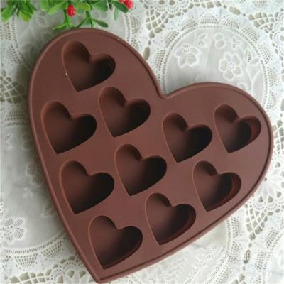 China Bakeware 1PC DIY Silicone Cake Mold 10-Cavity Like Heart Shaped Silicone Molds for sale