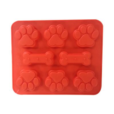 China Viable Pet Paw Print with Bone Treat Dog Silicone Mold for sale