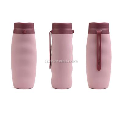 China Customized Viable Customized Logo BPA Free Outdoor Sport Silicone Collapsible Water Bottle for sale