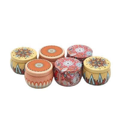 China Gift & Wholesale Custom Craft Factory Metal Tin Box Metal Tin Candle Containers Round Metal Tea Candle Tins With Lid Gift Box Tin Jar for sale