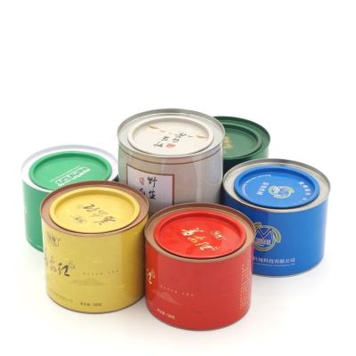 China Custom Factory Food Tin Can Tin Box Metal Supply Tea Tin Packaging Boxes Around Mental Tin Boxes for sale