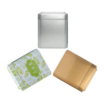 China Custom Square Food Tea Container Small Tin Gift Metal Cans Metal Packaging Tinplate Can For For Cakes for sale