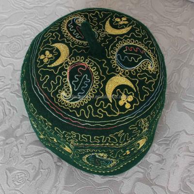 China Factory direct sale muslim men 100% wool embroidered prayer hats Africa Nigeria for sale