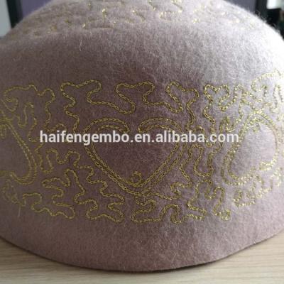 China Polyester / Cotton New Product Muslim Men Embroidery Wool Hat for sale