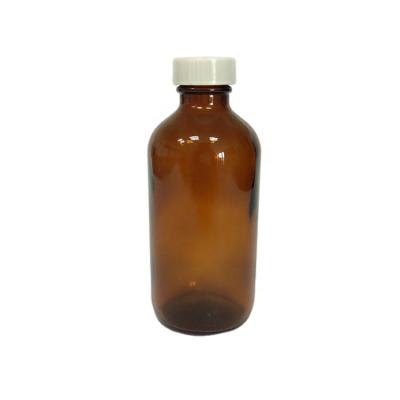 China 8oz Boston Essential Oil Cosmetic Amber Glass Bottle For Cosmetic for sale