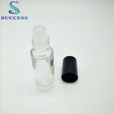 China Personal Care 5ml Clear Glass Roll On Essential Oil Bottle For Essential Oil Plastic Cap for sale