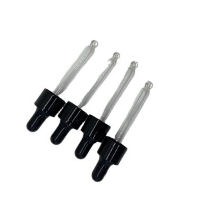 China Non Spill 18/410 Black Plastic Dropper Pipette for sale