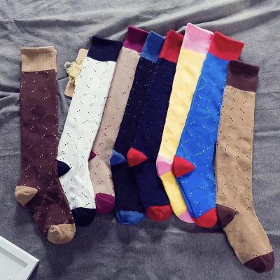 China High Fashion Brand Breathable Double Gg Socks 100% Cotton Women Luxury Designer Long Socks for sale