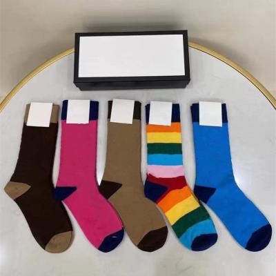 China Custom Breathable Cotton Logo Gg Socks Fashion Brand Designer Luxury Diamond Women G Socks for sale