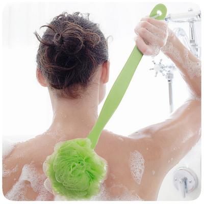 China ABS+ Sharpening Colorful Plastic Soft Japanese Bath Brush Long Handle Stone Bath Brush Hanging Back Ball Brush for sale