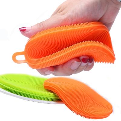 China Viable multifunctional kitchen and household brush pot dishwashing brush is not easy to stain double-sided cleaning for sale