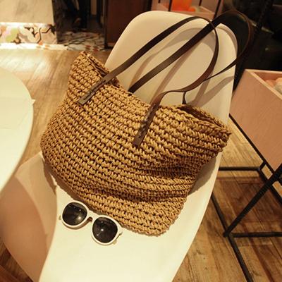 China Senator Beach Bag Travel Vacation Cane Grass Straw Bag Woven Bag New Wild Handbag for sale